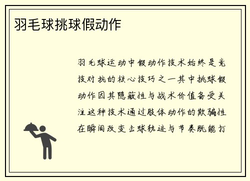 羽毛球挑球假动作